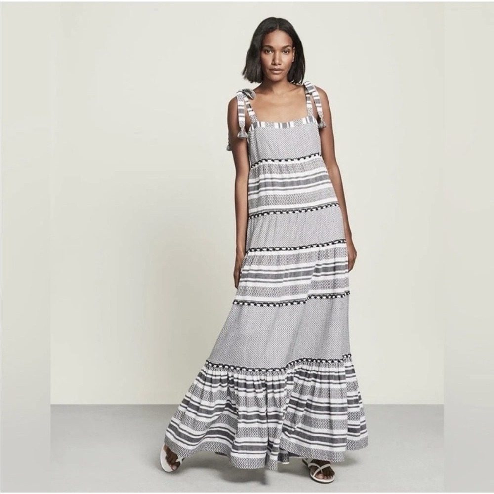 Veronica Beard Quartz Striped Tiered Maxi Dress size Small $398